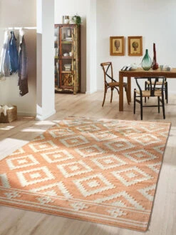 Flachgewebe-Teppich, Apricot