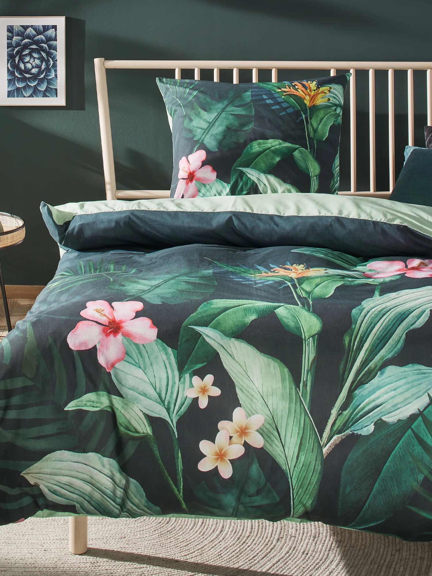 Renforcé-Bettwäsche, Dunkelgrün