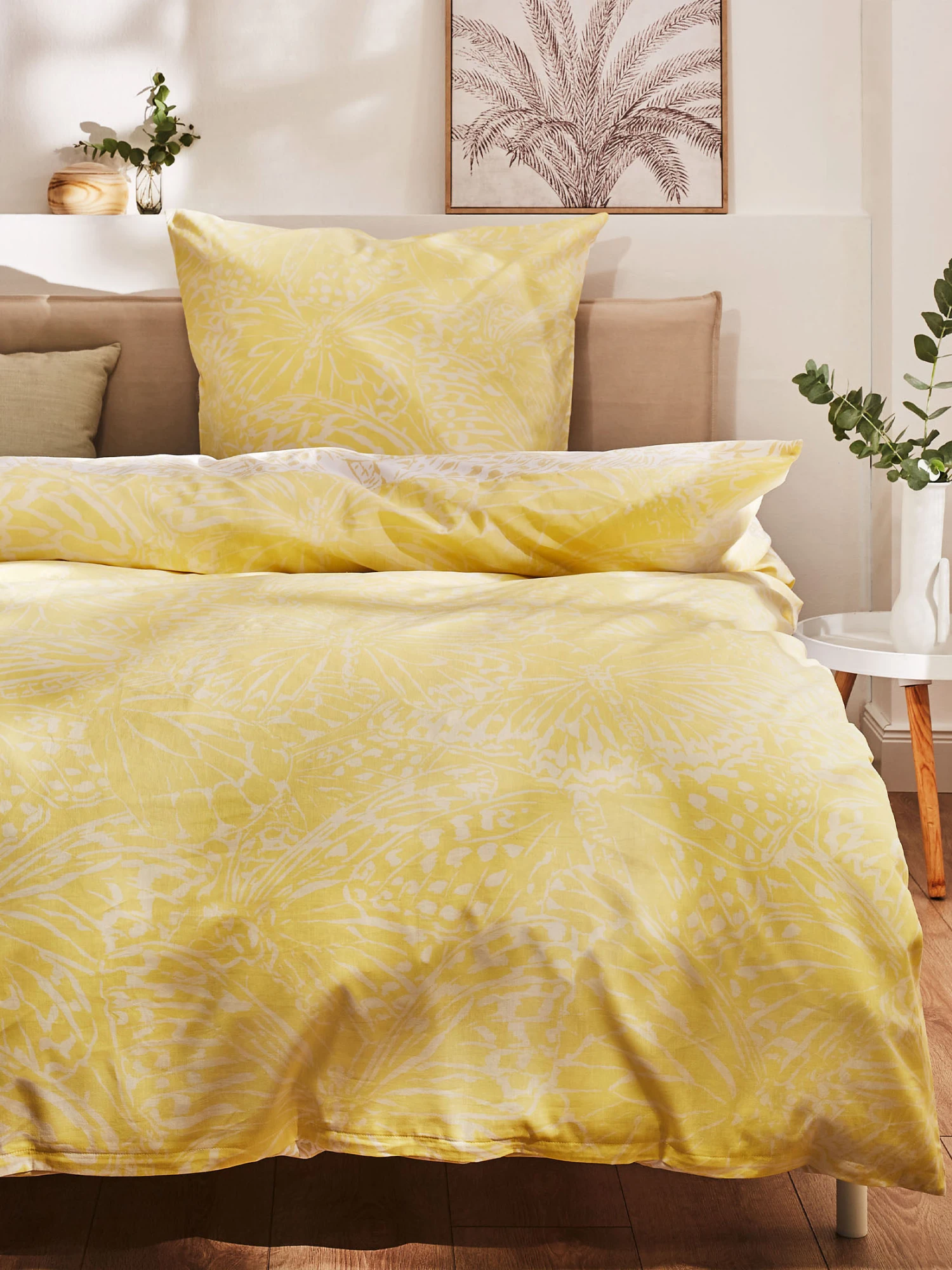 Satin-Bettwäsche, Gelb