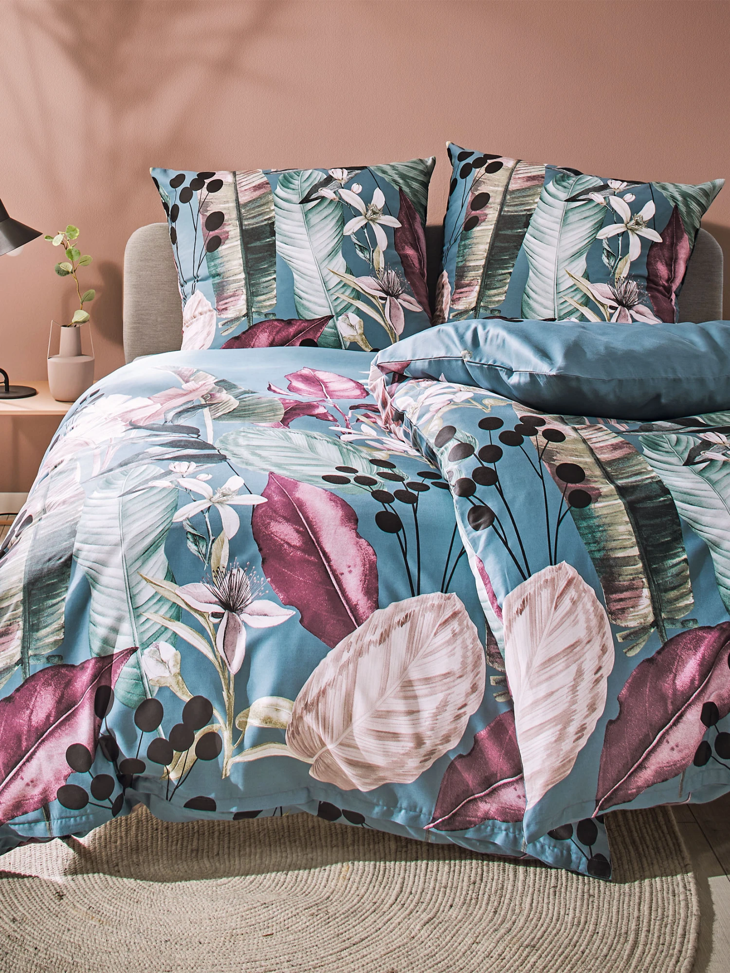 Satin-Bettwäsche, Petrol