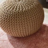 Strick-Pouf, Beige