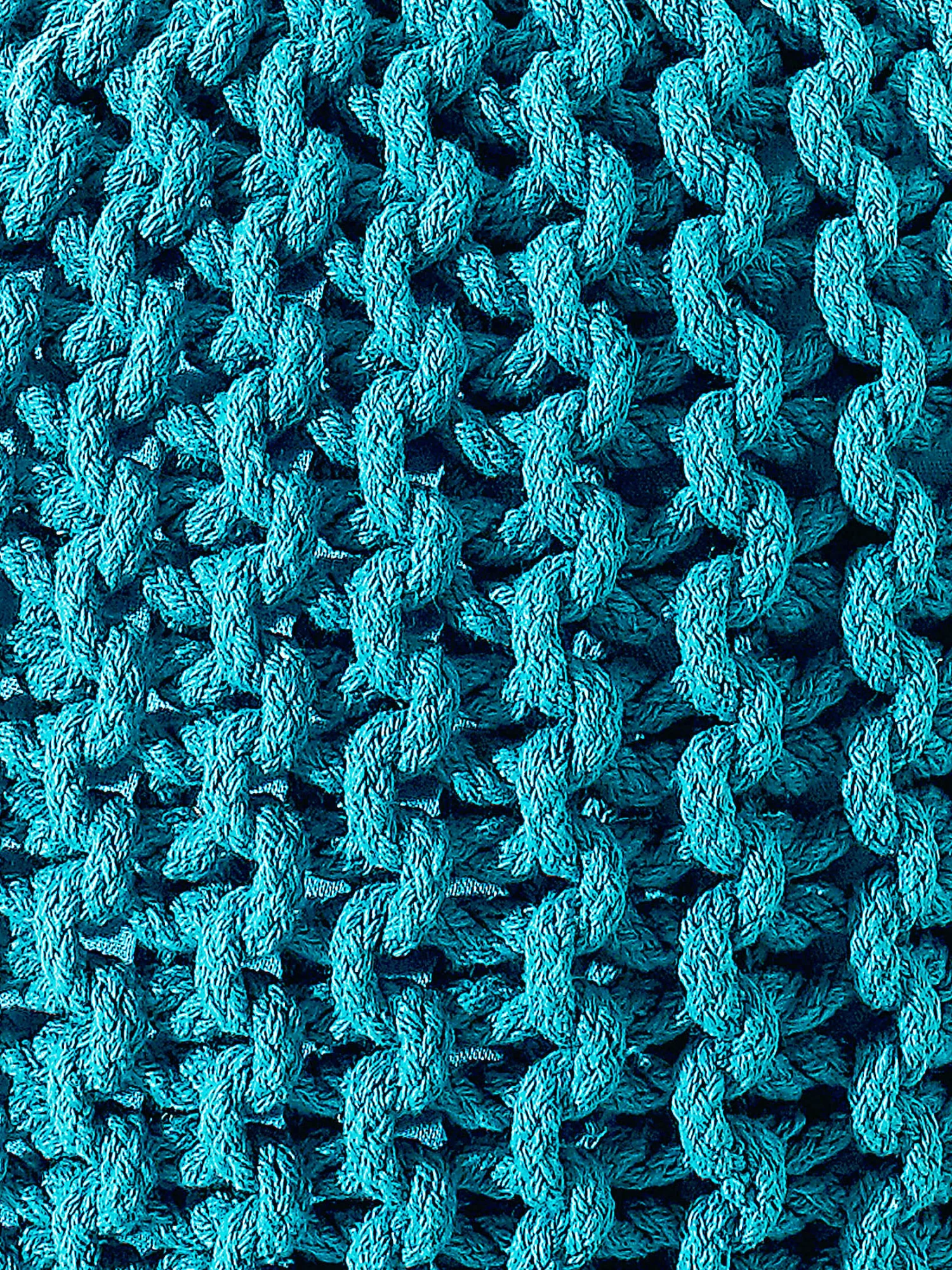 Strick-Pouf, Türkis – Bild 3