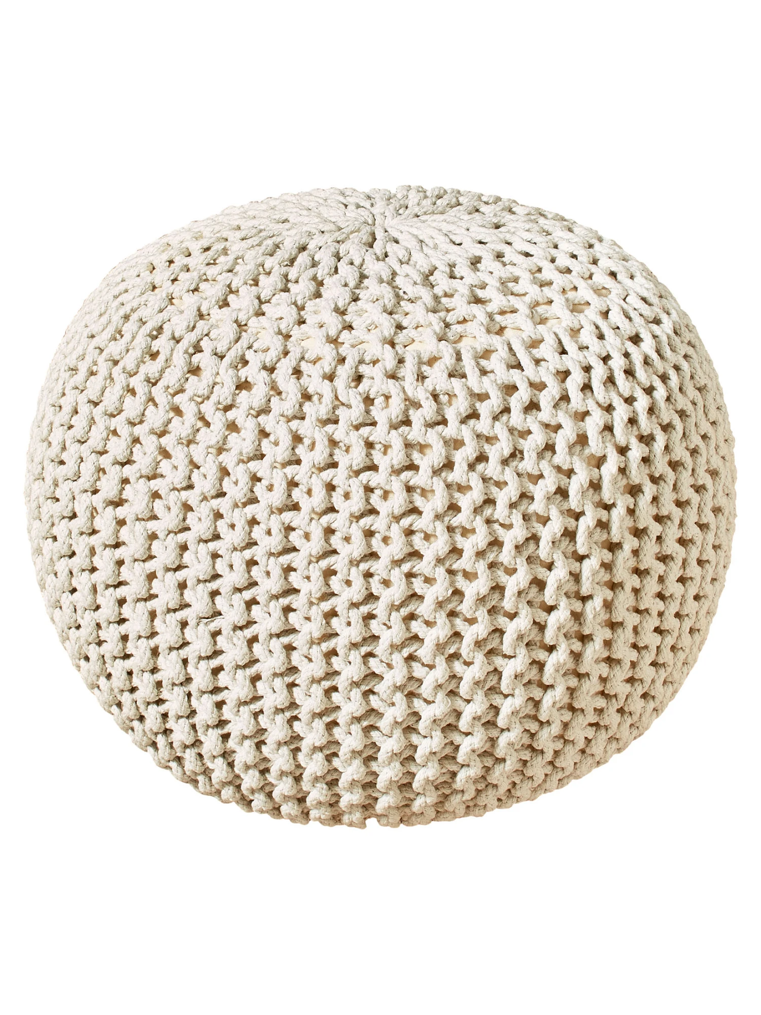 Strick-Pouf, Creme – Bild 2
