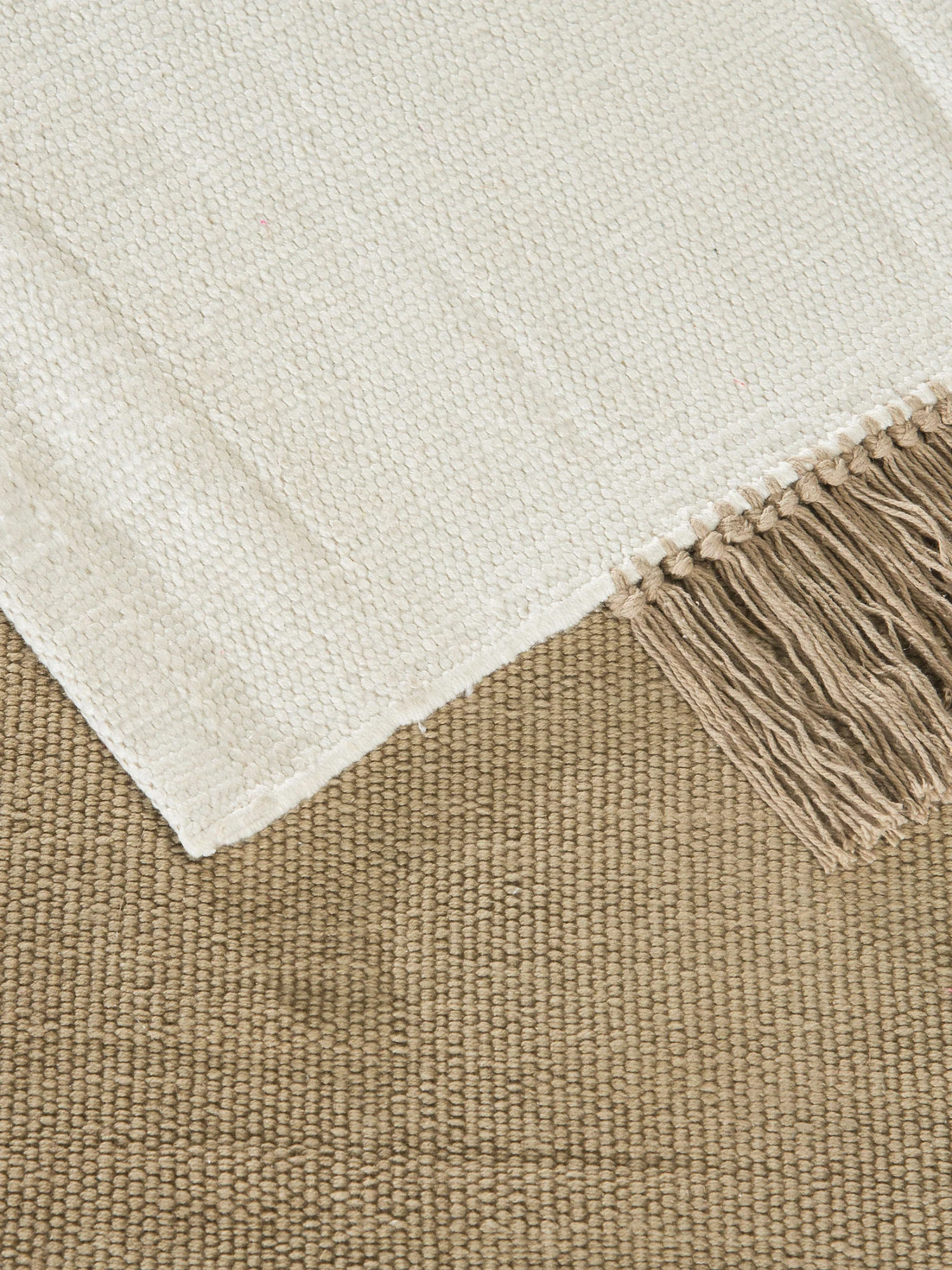 Flachgewebe-Teppich, Beige-Weiss – Bild 4
