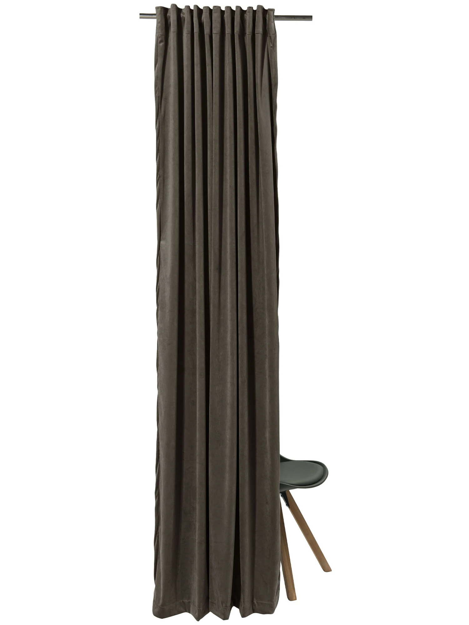 Vorhang Mit Gardinenband, Taupe – Bild 3