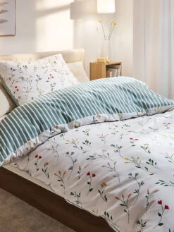 Satin-Bettwäsche, Grün