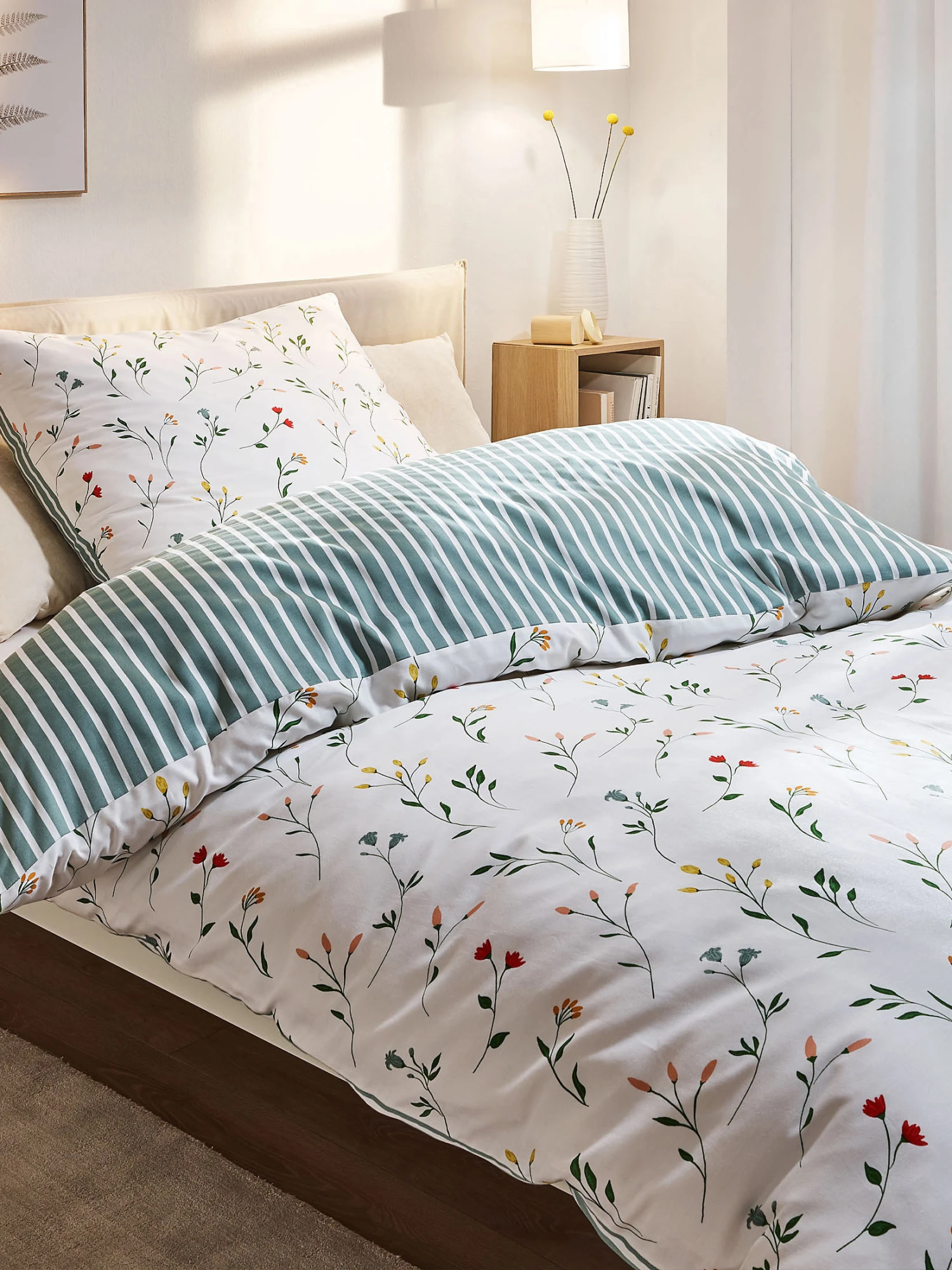 Satin-Bettwäsche, Grün