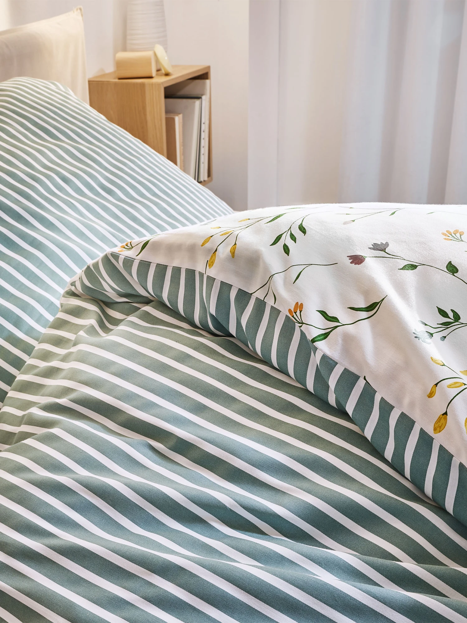 Satin-Bettwäsche, Grün – Bild 2