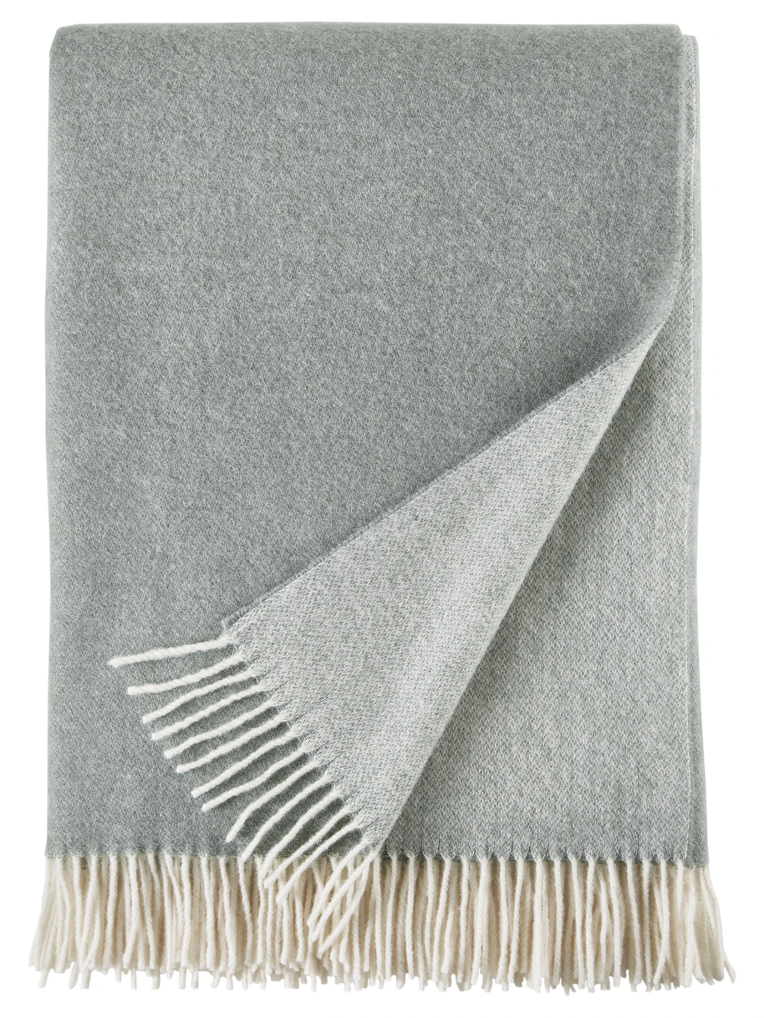 Wolldecke, Offwhite/Hellgrau – Bild 2